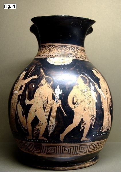 Diomede e          Ulisse rubano il Palladio. Pittore dell'Ilioupersis, Oinochoe          apula da Reggio Calabria, 360-350 a.C., Museo del Louvre,          Parigi